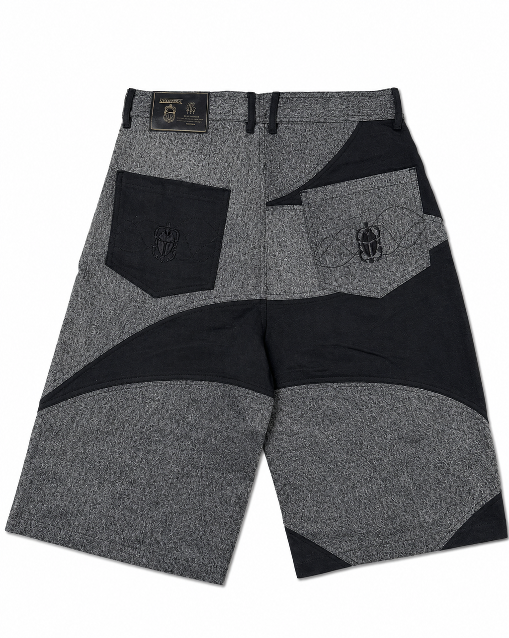 NYATHERA FIBONACCI BLACK PANEL JORTS