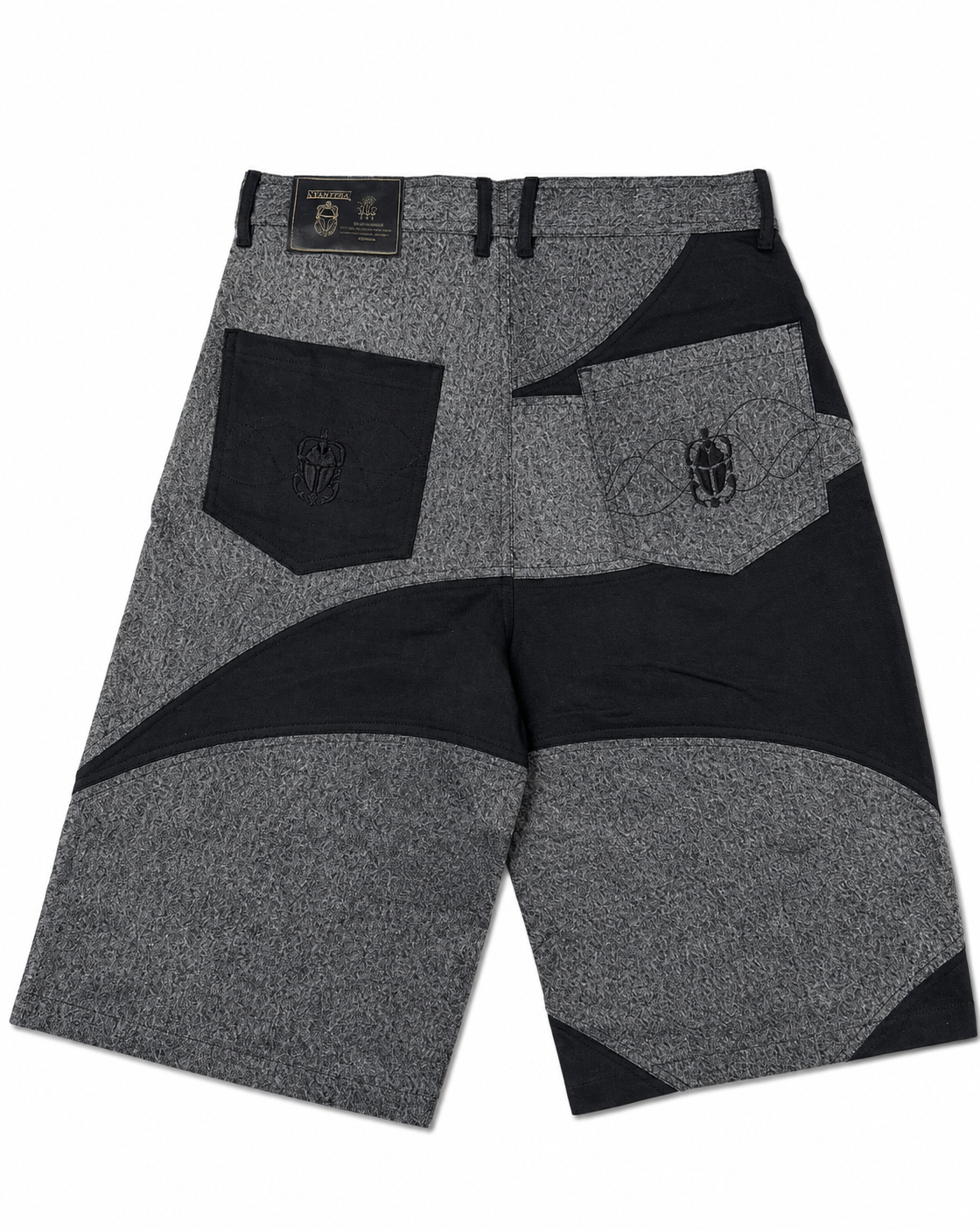 NYATHERA FIBONACCI BLACK PANEL JORTS